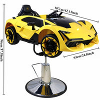 Kids Luxury Sports Car Barber Chair – Yellow Design