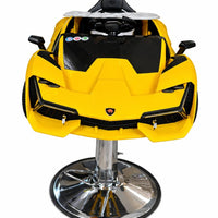 Kids Luxury Sports Car Barber Chair – Yellow Design