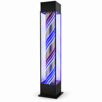 Barber Pole Light – Freestanding Illuminated Spiral Display Tower with Black Frame – Modern Barbershop and Hair Salon Entrance Sign 210 cm Extra-Tall LED