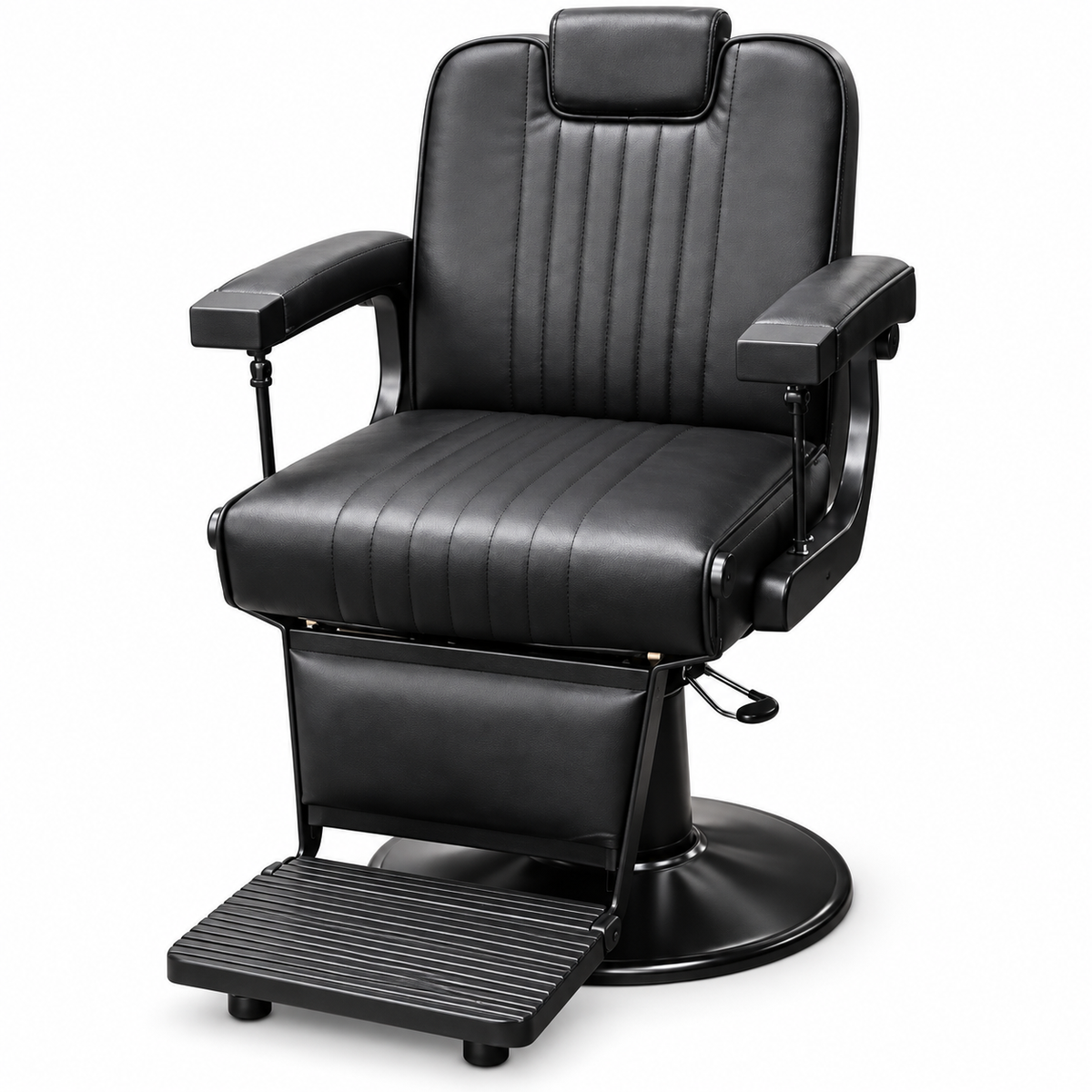 Premium Hydraulic Barber Chair, Heavy Duty, Reclining, PU Leather, Adjustable Headrest, 360° Swivel, for Barbershop and Salon Use