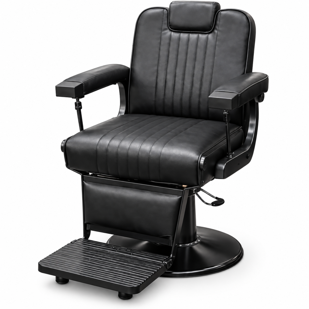 Premium Hydraulic Barber Chair, Heavy Duty, Reclining, PU Leather, Adjustable Headrest, 360° Swivel, for Barbershop and Salon Use
