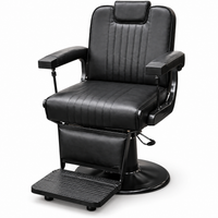 Premium Hydraulic Barber Chair, Heavy Duty, Reclining, PU Leather, Adjustable Headrest, 360° Swivel, for Barbershop and Salon Use