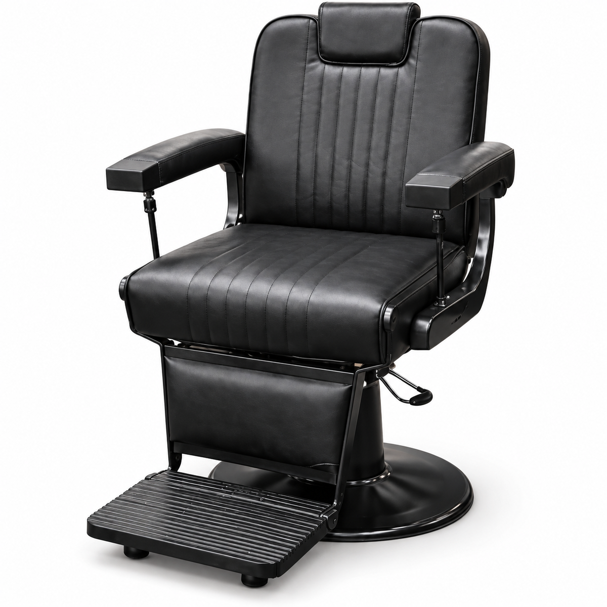 Premium Hydraulic Barber Chair, Heavy Duty, Reclining, PU Leather, Adjustable Headrest, 360° Swivel, for Barbershop and Salon Use