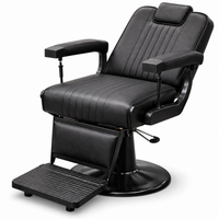 Premium Hydraulic Barber Chair, Heavy Duty, Reclining, PU Leather, Adjustable Headrest, 360° Swivel, for Barbershop and Salon Use