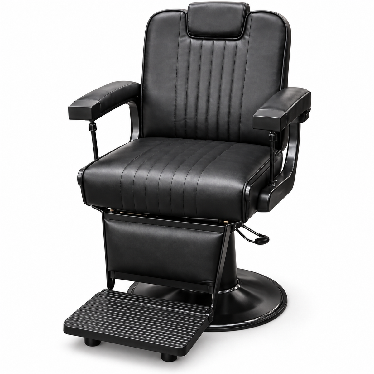 Premium Hydraulic Barber Chair, Heavy Duty, Reclining, PU Leather, Adjustable Headrest, 360° Swivel, for Barbershop and Salon Use
