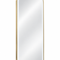 Gold Arched LED Salon Mirror – Full-Length Wall-Mounted Mirror with Illuminated Border – Luxury Styling Mirror for Barbershops, Hair Salons, Beauty Studios and Dressing Rooms