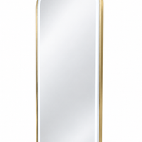Gold Arched LED Salon Mirror – Full-Length Wall-Mounted Mirror with Illuminated Border – Luxury Styling Mirror for Barbershops, Hair Salons, Beauty Studios and Dressing Rooms