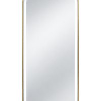 Gold Arched LED Salon Mirror – Full-Length Wall-Mounted Mirror with Illuminated Border – Luxury Styling Mirror for Barbershops, Hair Salons, Beauty Studios and Dressing Rooms