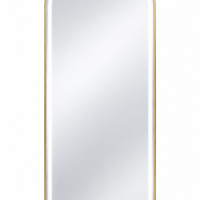 Gold Arched LED Salon Mirror – Full-Length Wall-Mounted Mirror with Illuminated Border – Luxury Styling Mirror for Barbershops, Hair Salons, Beauty Studios and Dressing Rooms