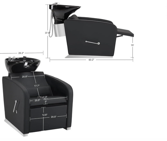 Professional Shampoo Wash Unit Station, Head wash (Black)